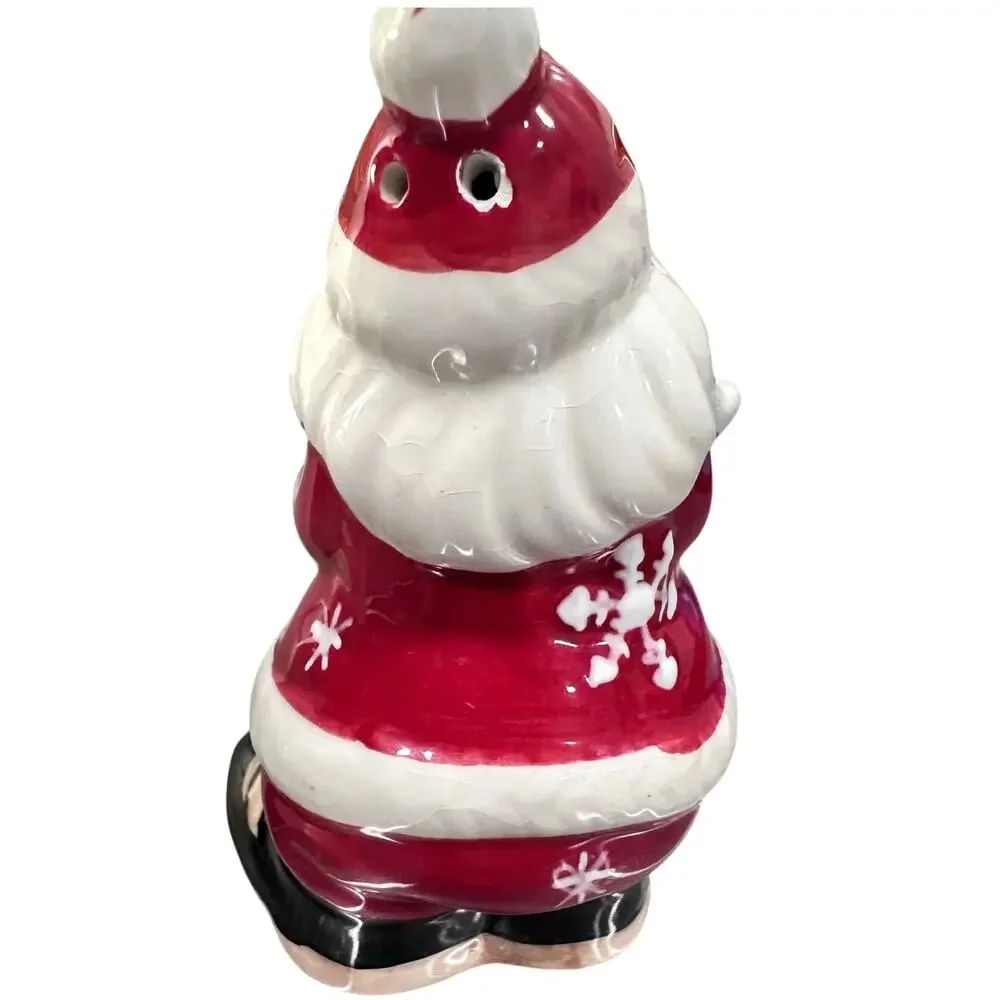 Fitz and Floyd 2011 Bright and Merry Santa Snowman Salt and Pepper Shakers Set